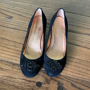 BCBGeneration black velvet wedges EUC size 37/38